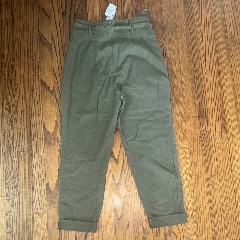 Abercrombie & Fitch Green Straight Leg High-Waisted Pants with Belt Size Small S - Picture 5 of 6